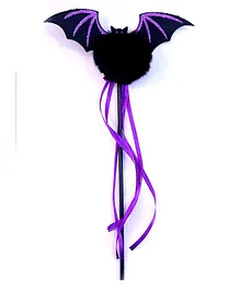 Tipy Tipy Tap Halloween Theme Bat & Pom Pom Detailed Wand - Purple & Black
