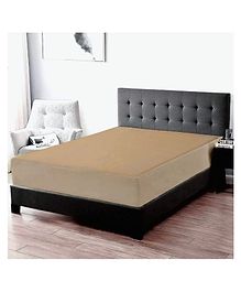 Trance Home Linen Premium 220 GSM Mattress Protector for Single Size Bed Waterproof Bed Protector  78 x 60 Inch - Brown