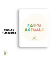 Yellow Doodle Flash Cards Farm Animals - Multicolour