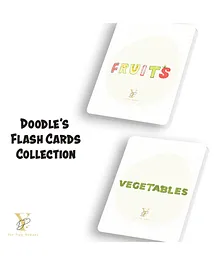 Yellow Doodle Flash Cards Collection Fruits & Vegetables -Multicolour