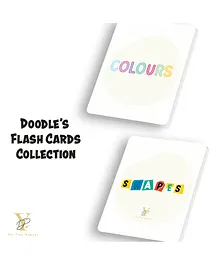 Yellow Doodle Flash Cards Collection Colours & Shapes - Multicolour