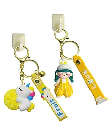 FunBlast Kawaii Rubber Key Chain Set of 4 Pieces  Color May Vary