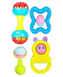 FunBlast Rattles and Teether Set of 4 - Multicolor