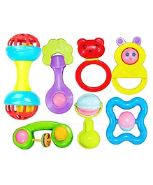 FunBlast Rattles and Teether Set of 7 - Multicolor