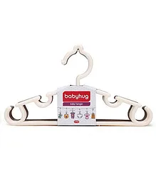 Babyhug Set Of 6 Hangers - Cream And Light Brown