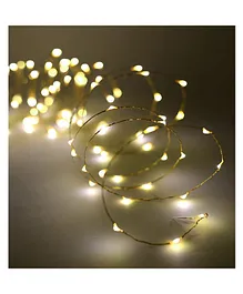 AMFIN (Pack of 2) 3 Meter Battery Powered Wired String Fairy Lights 2 AA Battery Powered Portable LED Lights LED String Lights for Decoration Decorative Strings - Warm White