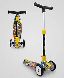 NHR Grafitti DC Smart Kick Scooter with 3 Level Adjustable Height & Foldable Structure - Multicolor