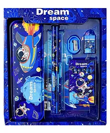 New Pinch 12 In 1 Mix space theme  Stationery Set Pack Of 12 - blue