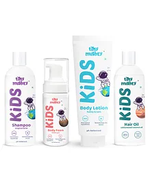 Tiny Mighty Kids Shampoo Body Lotion Foam Wash and Hair Oil  - 200 ml 200 ml 150 ml 200 ml