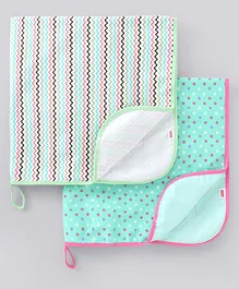 Babyhug Cotton Diaper Changing Mat Pack Of 2 - Green