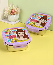 Disney Princess Stainless Steel Carnival Lunch Box Pack of 2 - Purple