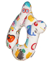 Oscar Home Baby's U Shape Neck Pillow for Car Seat and Stroller for Travel, Train, Flight, Bus - Multicolour