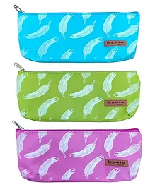 Kyoto  Pencil Case   &  Pouch  Pack  Of 3  Pouch Matty Scp Bot Gusset (Green) Pouch Matty Scp Bot Gusset(Blue) Pouch Matty Scp Bot Gusset (Pink)
