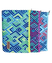 Kyoto  Pencil Case   &  Pouch  Pack  Of 3  Pouch Print-Matty Flat - Multicolor