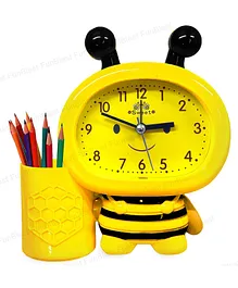 FunBlast Twin Bell Alarm Clock with Pen Holder - Yellow