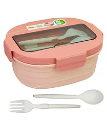 FunBlast Plastic Lunch Box with Spoon  - Pink