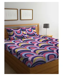 Arrabi Double Bed Cotton Bedsheet & Pillow Cover  Multicolour
