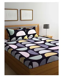 Arrabi Double Bed Cotton Bedsheet and Pillow Cover  Multicolour