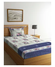 Arrabi Single Bed Cotton Bedsheet and Pillow Cover  Multicolour