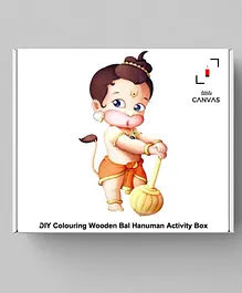 Little Canvas DIY Colouring Wooden Lord Hanuman Activity Box- Multicolor
