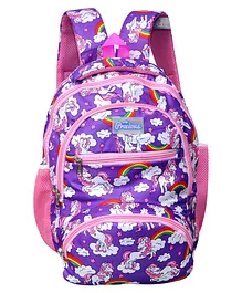 Happile Kids Unicorn School Backpack Purple Pink  - Height 17 Inches