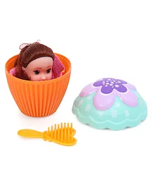 Cupcake Surprise Doll (Core) Toy Amela With Brush - Orange