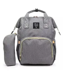MOMISY Diaper Backpack Bag With Bottle Holder Bag (Light Grey)