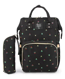 MOMISY Diaper Backpack Bag With Bottle Holder Bag (Orchid-Black)