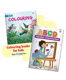 ABCD Alphabet Colouring Book and Blossom Bird Colouring Book Set of 2 Coloring Book for Kids - English