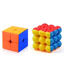 Enorme High Speed Smooth Stickerless 2x2x2 Cube and  3x3x3 Round Bubble Magic Cube - Multicolor