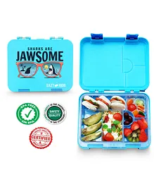 Eazy Kids 6 & 4 Convertible Bento Lunch Box Jawsome - Blue