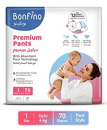 Bonfino Premium Pants With Absorbent Pore Technology New Born - 70 Pieces