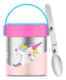 Rabitat Mealmate Sizzle Theme Lunch Flask with Folding Spoon - Peach