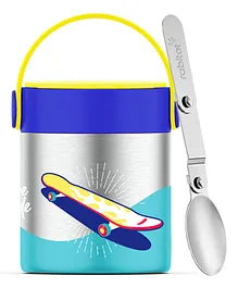 Rabitat Mealmate Spunky Theme Lunch Flask with Folding Spoon - Blue