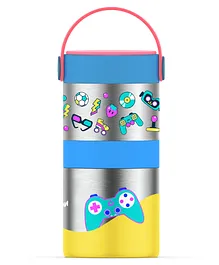 Rabitat Mealmate insulated Lunch Flask with Add on steel Container Sparky - Blue Yellow