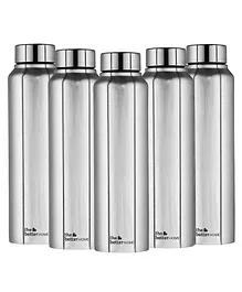 The Better Home Stainless Steel Water Bottle Pack of 5 Silver - 500 ml Each