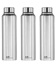 The Better Home Stainless Steel Water Bottle Pack of 3 Silver - 1 Litre Each