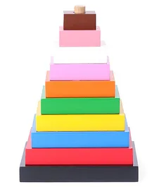 Woods For Dudes Square Shape Wooden Stacking Toy Multicolor - 9 Stacks