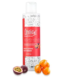 Amigo Natural Moisturizing Body Lotion With Passion Fruit & Sea Buckthorn Extracts Boosts Collagen Levels In Tweens Skin - 200 ml