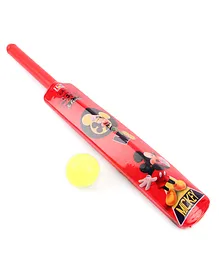 Disney Mickey Mouse And Friends Cricket Bat And Ball Set - Red
