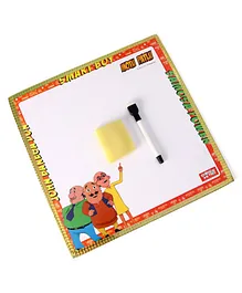 Motu Patlu 2 In 1 My Fun Board White Board Slide & Ladder Game - Red Orange