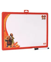 Motu Patlu 2 in 1 Write & Wipe Board Plastic Frame - Red