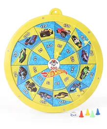 Hotwheels 2 In 1 Round Magnetic Dart Board Game Large - Yellow