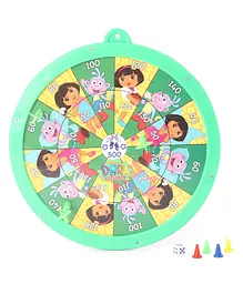 Dora The Explorer 2 In 1 Round Magnetic Dart Board Game Large - Green