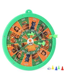 Jungle Book 2 In 1 Round Magnetic Dart Board & Game Board Large - Green