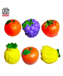 VParents Fruits Squeeze Baby Bath Toy Set of 6 Pieces for Kids 6 Pieces - Multicolour