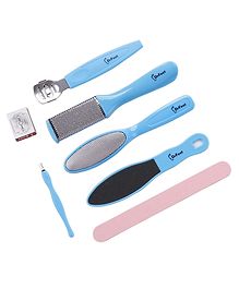 Dr Foot Pedicure Tools Kit for Feet 8 in 1 - Blue