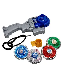 AKN Toys Metal Fusion 3-In-1 Beyblades with Metal Fight Ring and Handle Launcher (Colour & Design May Vary)
