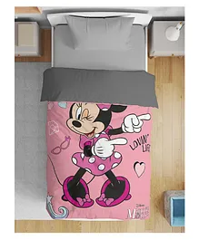 Disney Veyron Single Bed Winter Comforter Minnie Mouse Print - Pink
