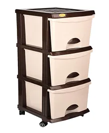 National Plastic Drawer With Wheels - Beige